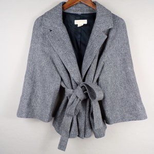 Michael Kors Tie Wrap Herringbone Gray Jacket